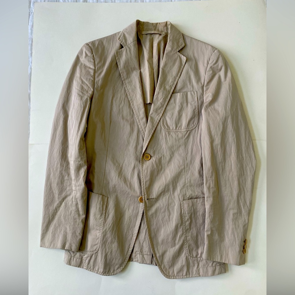 Prada unlined spring blazer size 50 in wrinkle style khaki